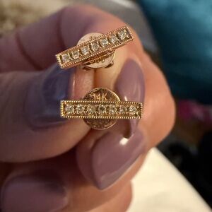 Dana Rebecca designs rose gold and diamond Bar Earrings